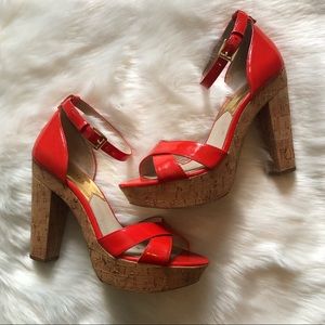 MICHAEL MICHAEL KORS Camila Orange/Red Platforms
